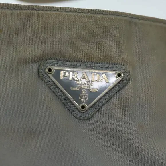 PRADA Hand Bag Nylon Gray